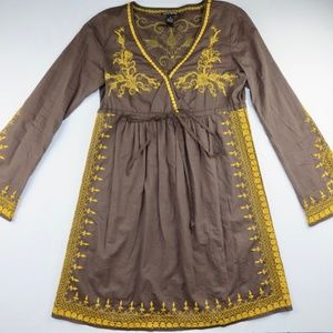 Lucky Brand Boho Dress XS Stitching Detail